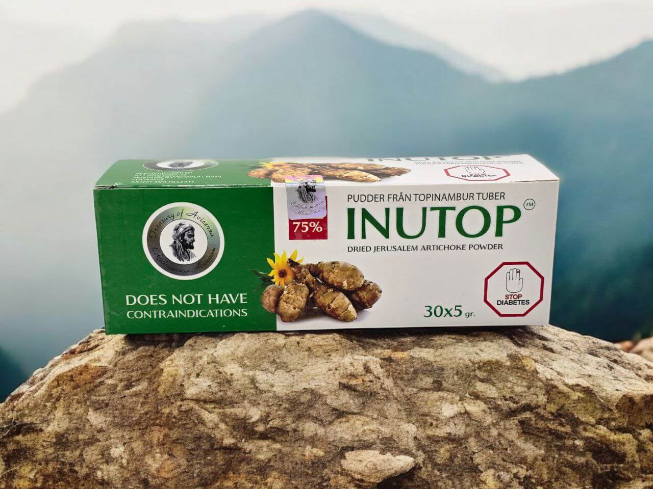 Inutop artichoke root powder packaged by Nature Pick Market, perfect for making healthy artichoke tea.
