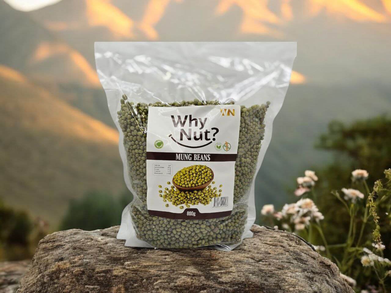Mung beans from Nature Pick Market, showcasing their fresh appearance, essential for various Asian dishes and vegetarian recipes.