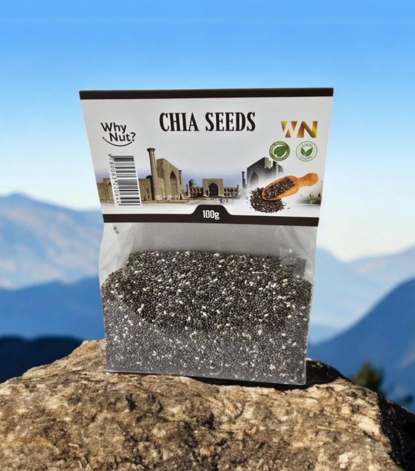Nature Pick Market Chia Seeds, known for their exceptional nutritional value, rich in Omega-3 and Omega-6 fatty acids, ideal for adding to muesli or salads.